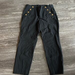 Banana Republic Gold Button-Detail Black Pants